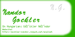 nandor gockler business card